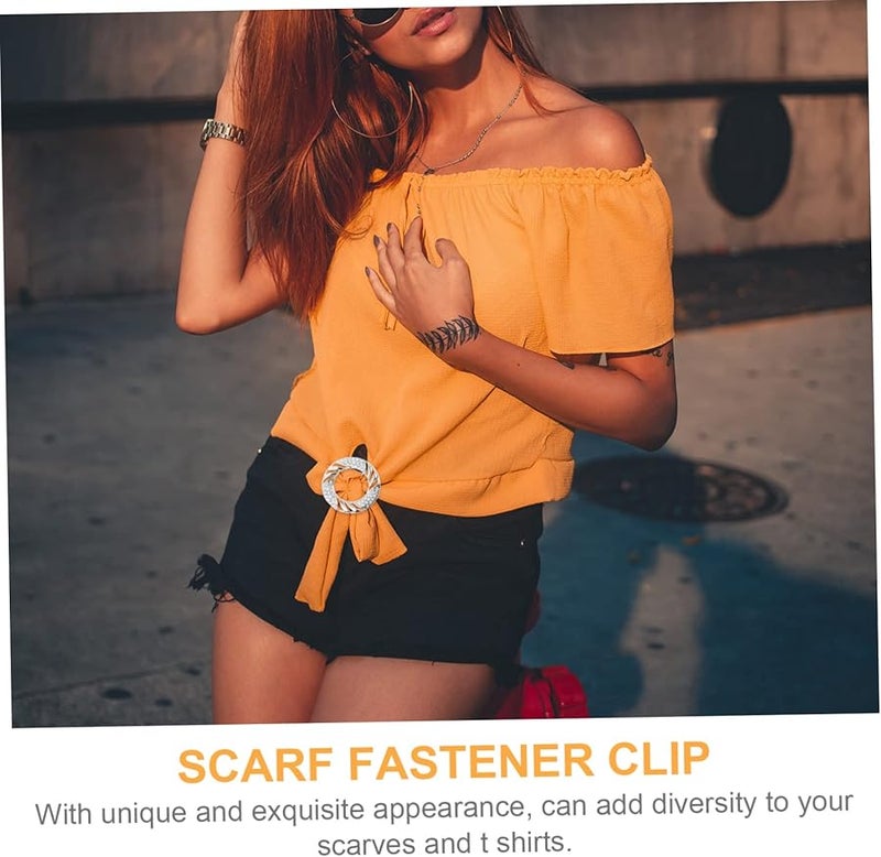 مشبك قميص مشد مشبك وشاح لف حلقة تثبيت وشاح للقمصان كبيرة الحجم - Image 3